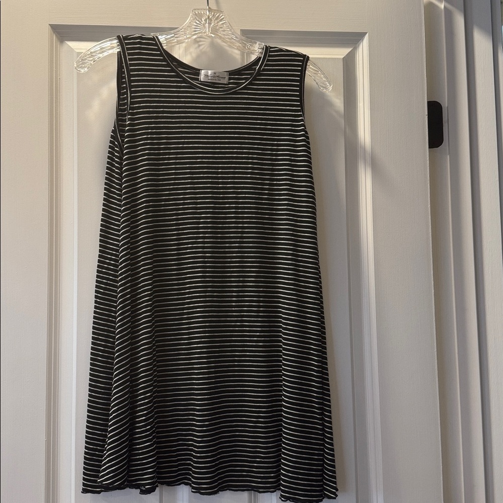 Vine Street Apparel Black and White Striped Mini Dress
